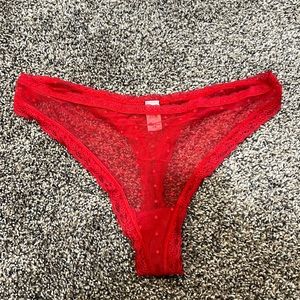 LIKE NEW VS/pink red sheer thong